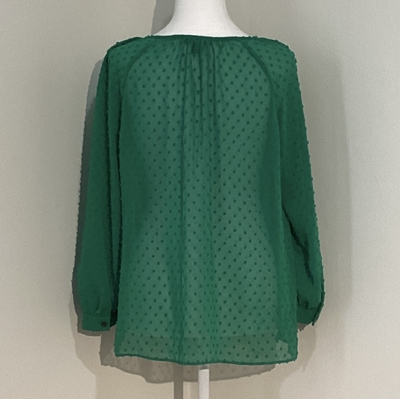 J. Crew Women's Green Shear Blouse - Picture 2 of 2